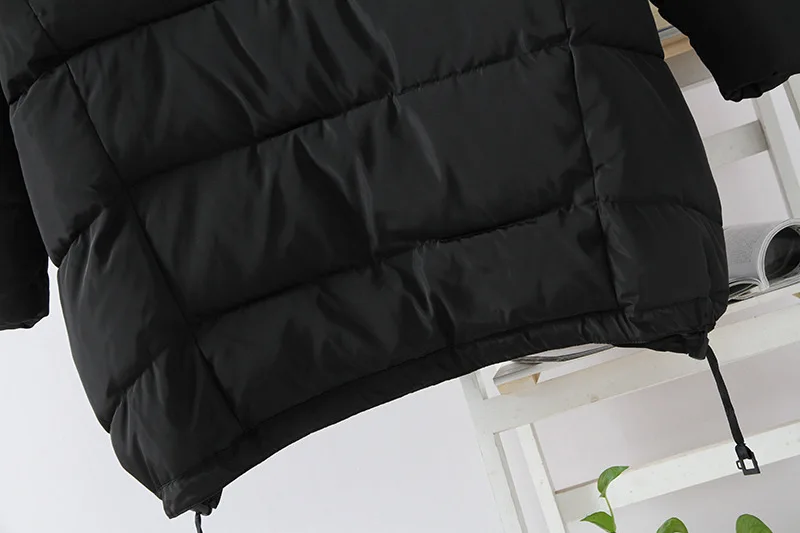 MINWLJ брендовая одежда размера плюс 3XL 4XL Зимняя парка женская одежда черного цвета с капюшоном и воротником из хлопка 136