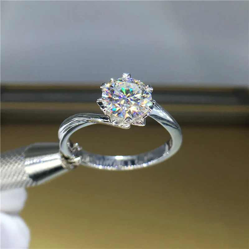 100% 18K 750Au золото Moissanite бриллиантовое кольцо D Цвет VVS с национальным сертификатом MO
