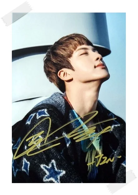 Bangtan Boys JIN с автографом подписано оригинальное фото вы никогда не ходите в