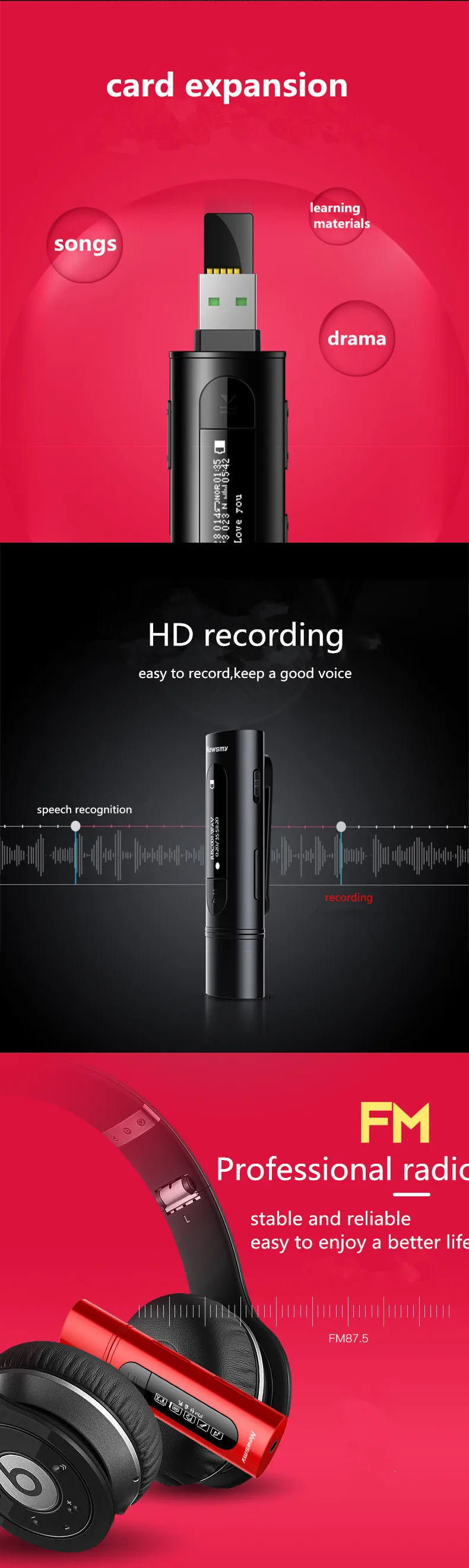 Newsmy B55 без потерь портативный спортивный бег музыка MP3-плеер с клипсой диктофон fm-радио электронная книга TF u-диск студентов walkman