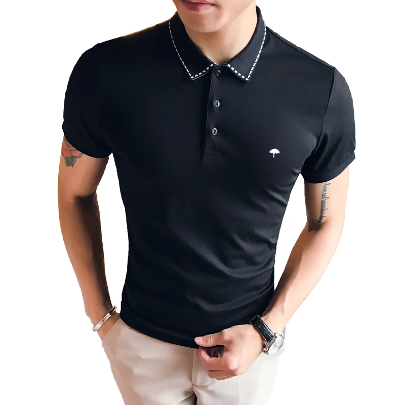 Лето 2019 Модная тонкая рубашка с коротким рукавом и надписью корейский тренд