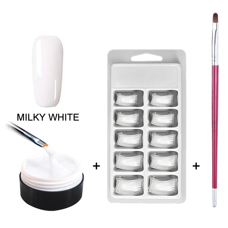 Set 06 White MIZHSE, УФ-гель, полигель для наращивания ногтей, кристально-желе, полигель для ногтей, УФ-гель, светодиодный, твердый гель, акриловый, строительный, Слип-раствор, наборы - Цвет: Set 06 White