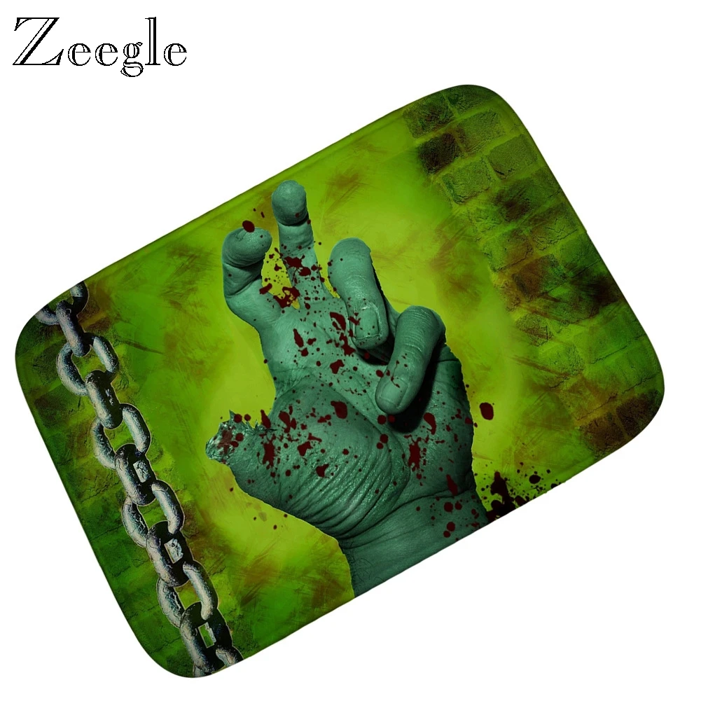 Zeegle Хэллоуин кровавый напольный коврик из микрофибры современный Дверь прихожей