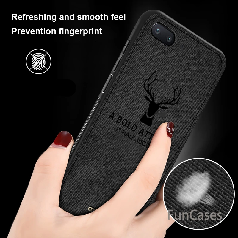 Тканевый чехол с мягкими краями для Xiaomi Redm 6 6A Pro 5 Plus ТПУ холщовый оленем Redmi Note Global