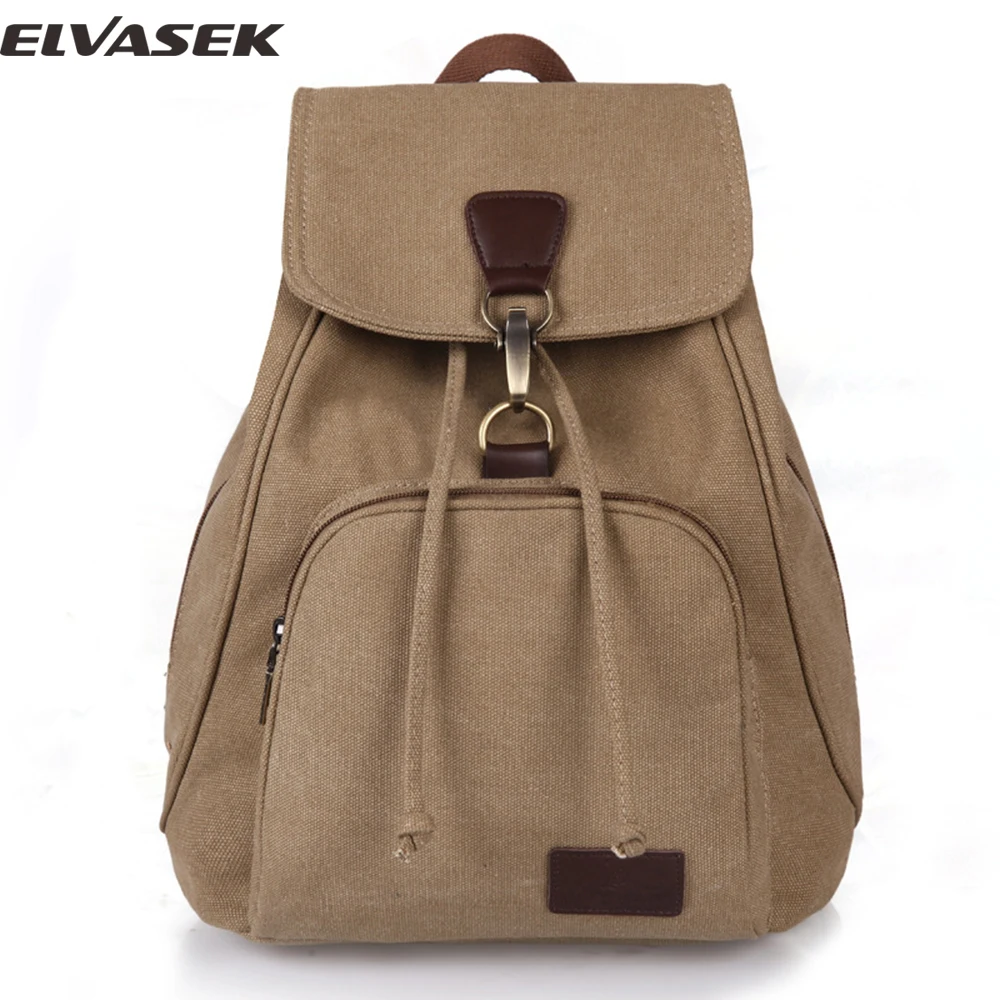 Elvasek 2017 женщин рюкзак ретро холщовый мешок высокого качества для девочек