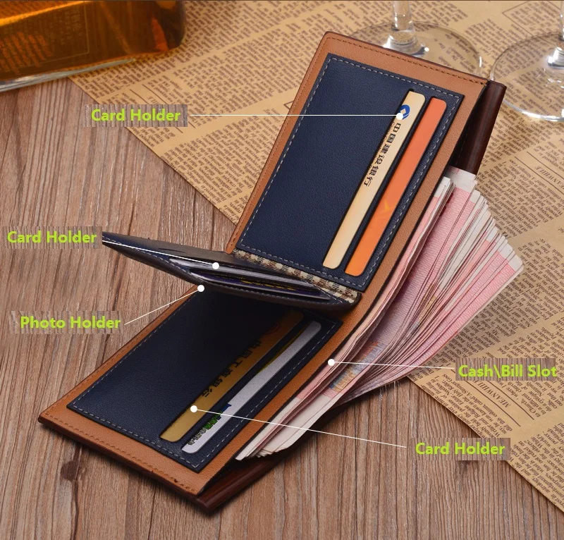 Мужской короткий кошелек из искусственной кожи N272 оптовая продажа|purse|wholesale purse |