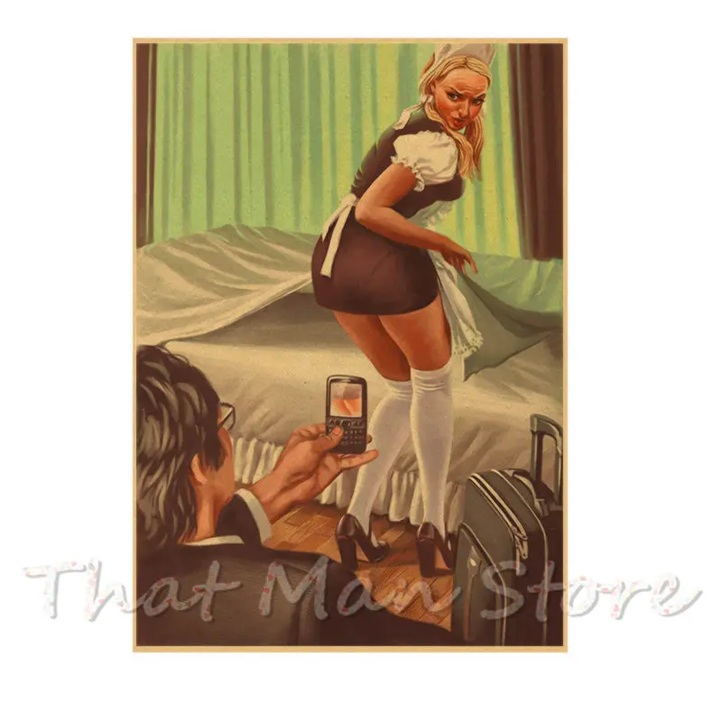 Вторая мировая война PINUP девушки классический ретро крафт-бумага плакат сексуальная девушка декоративная живопись военный бар кафе украшение дома комнаты - Цвет: Цвет: желтый