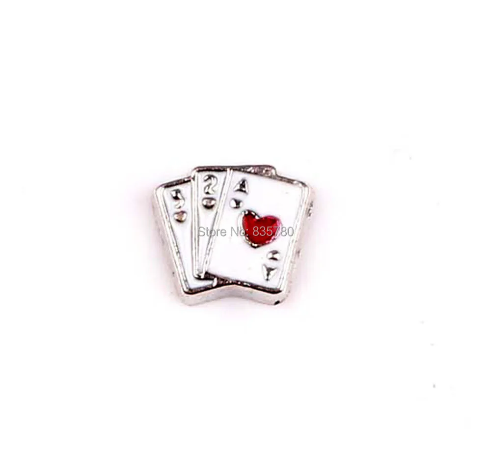 Бесплатная доставка 20 шт цинковый сплав покерные плавающие амулеты подходят для