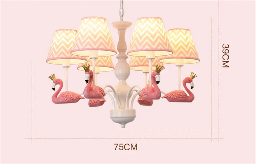 Baby pink дома деко Фламинго большой люстры для гостиной детские дети висячие светильники детская спальня лампа