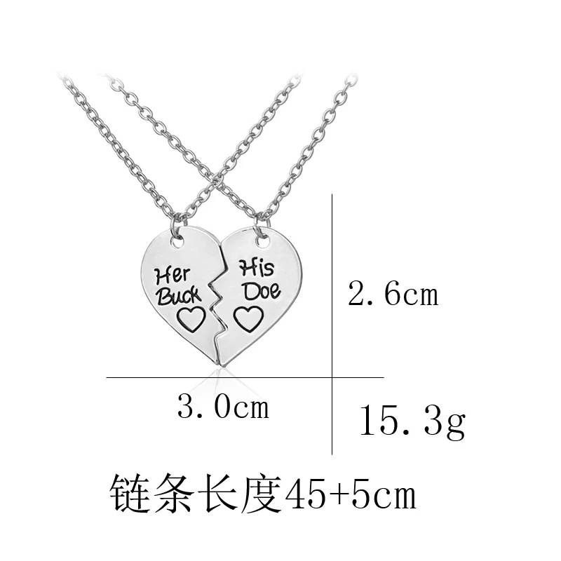 Ее ожерелье с подвеской в форме сердца 2 сломанных ожерелья любовь навсегда