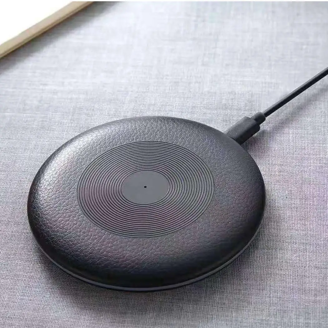 Круглое ультра тонкое Беспроводное зарядное устройство 10 Вт настольное мобильное 8 мм CE/FCC/Rosh 73% телефон