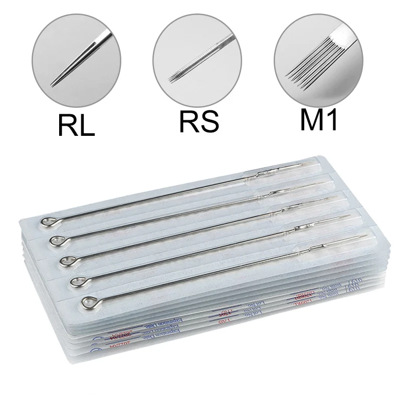 

High Quality New Hot 50/100Pcs Disposable Tattoo Needles Set Stainless Steel Tips Assorted Kit for Tattoo Machine
