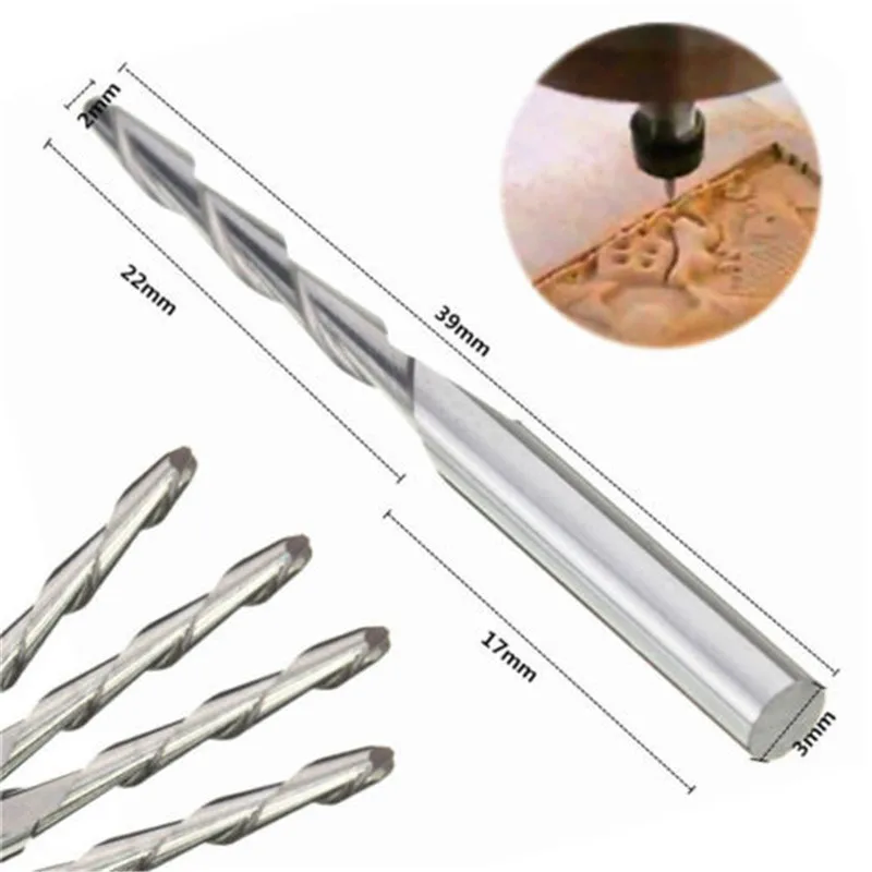 

1PC 3.175MM Solid Carbide 2mm Dia Spiral 2Flutes Ball Nose End Mill CNC Engraving Bit Drill Bit Woodworking Drilling Rotary Tool