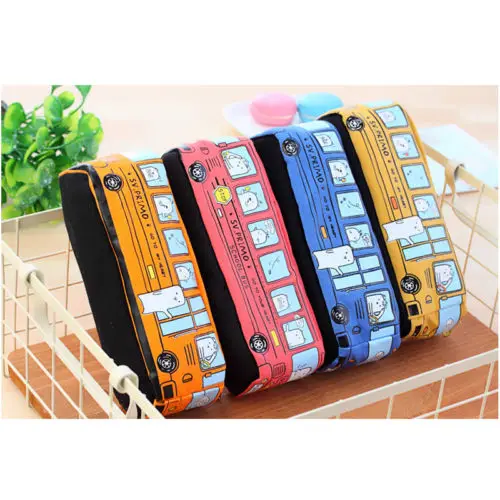 Милый мультяшный чехол для карандашей с автобусом сумки коробка ручек на молнии