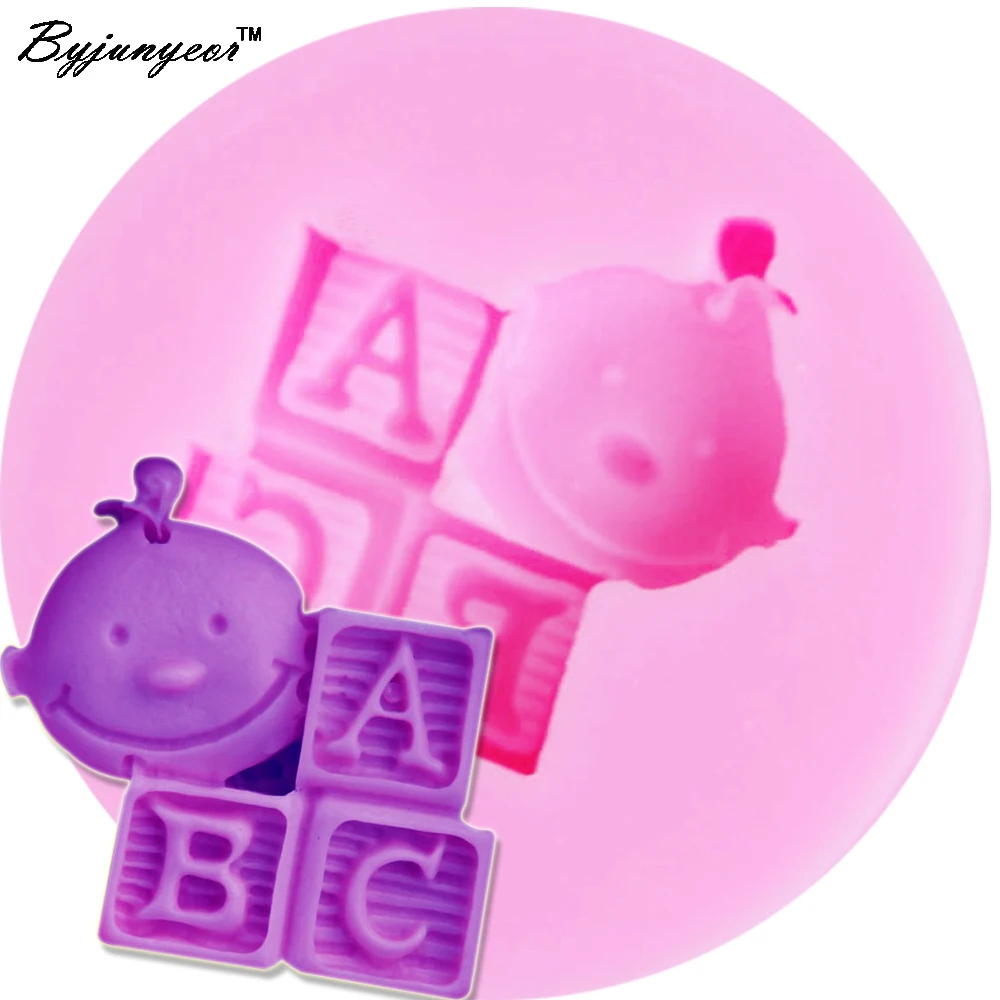 Силиконовая форма Byjunyeor M053 для малышей буквы ABC УФ полимер помадки шоколада