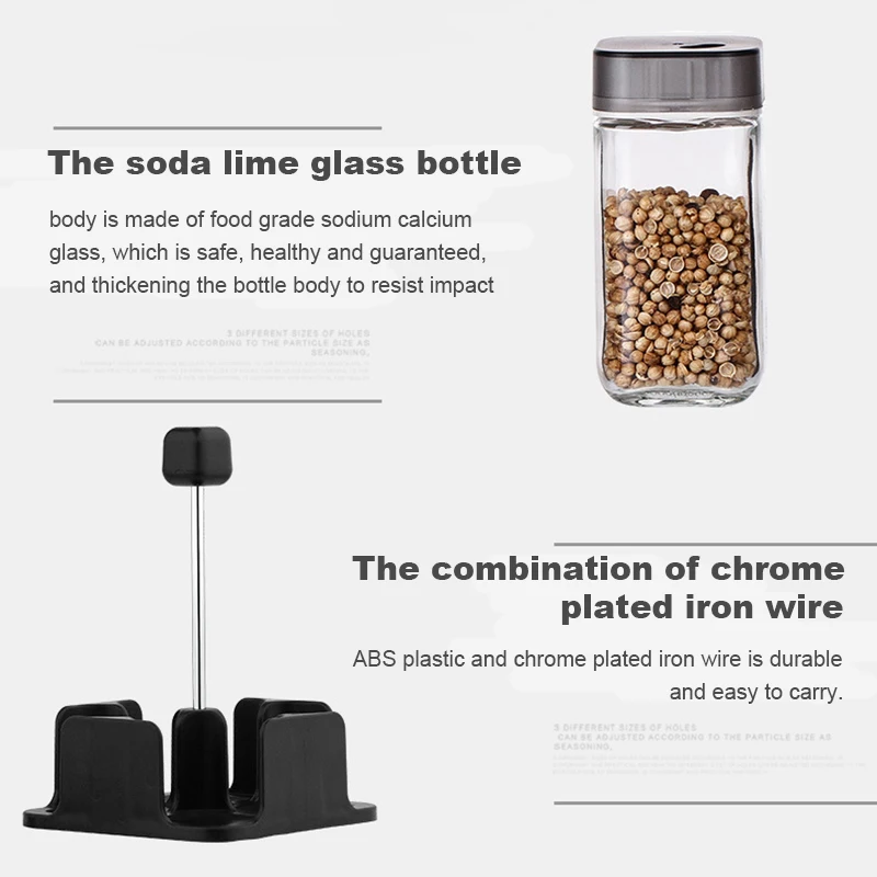 Лидер продаж 1 комплект Стекло банка для специй приправы коробка соли сахара