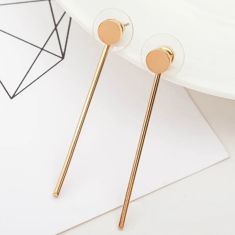 Двухсторонние треугольные серьги с кисточками женские позолоченные