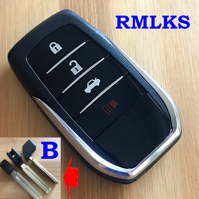 Сменный смарт-пульт дистанционного ключа чехол Fob 3+ 1 кнопка паники для Toyota Highlander Land Cruiser RAV4 автомобильный брелок нерезанное лезвие