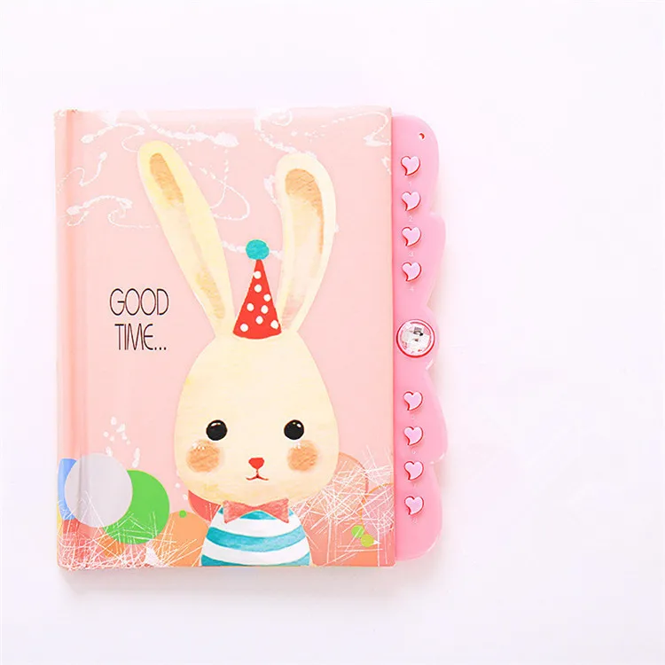 Rabbit Милые kawaii блокировка паролем школьные тетради планировщик для написания картины дневник маленькая секретная девочка подарки и школьные принадлежности - Цвет: Rabbit