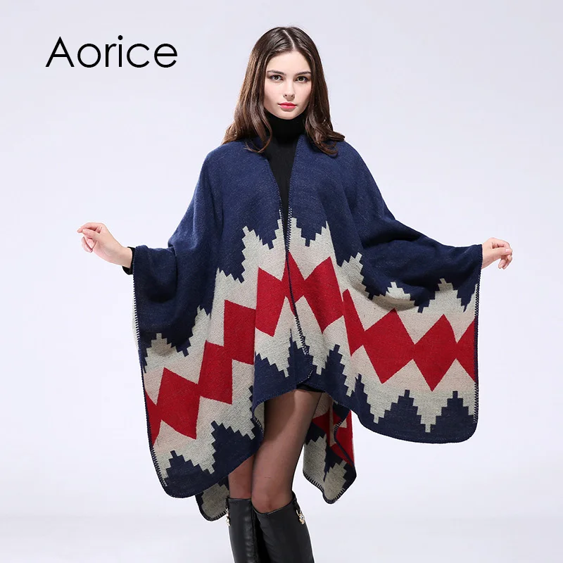 Aorice RS004 новые женские толстые шали сшитые вручную сбоку и удобная теплая накидка |