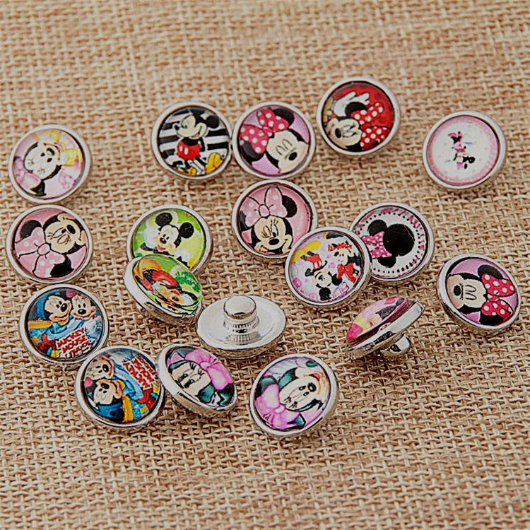 Стеклянные купольные кабошоны смешанных цветов 50 шт./лот аниме Анна и Эльза 12 мм