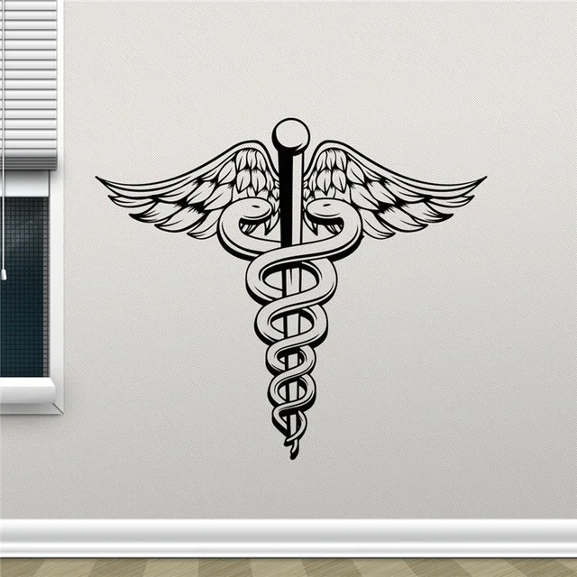 Caduceus виниловая наклейка на стену с крылатым символом медицинский знак скорая