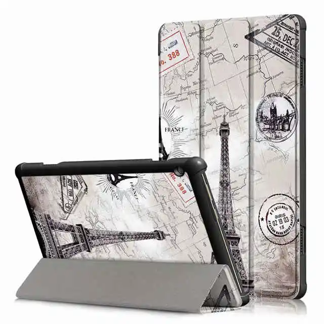 Tower Премиум чехол из искусственной кожи для lenovo Tab M10 TB-X605F/X605L 10,1 дюймов, Магнитный чехол для планшета lenovo X605F+ пленка+ ручка - Цвет: Tower