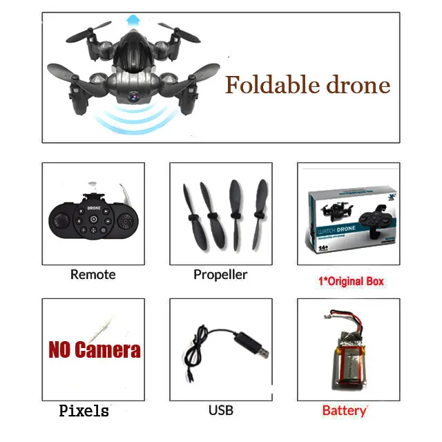 O No Camera 1 XY6100 мини-Дрон с/без HD камерой RTF WiFi FPV складной Радиоуправляемый Дрон с высоким режимом удержания Радиоуправляемый квадрокоптер Безголовый режим с часами - Цвет: O No Camera 1