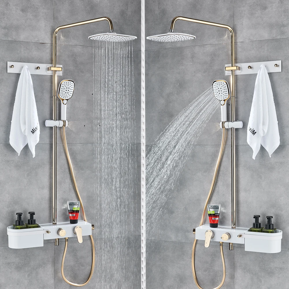 Uthyner 9 &quotRain Shower Faucet Bathroom Set Wall Mounted Mixer With Hand Sprayer 3-Model Switch Hot &amp Cold Water | Обустройство