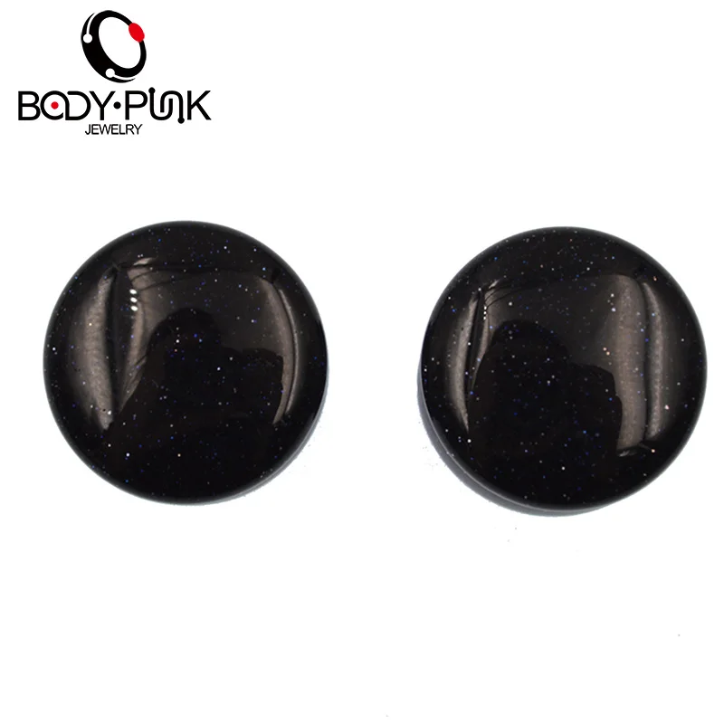 

BODY PUNK Nature Blue Sandstone Double Flare Plug Double Flare Ear Plug Body Piercing Jewelry Tunnel Expander PLG073