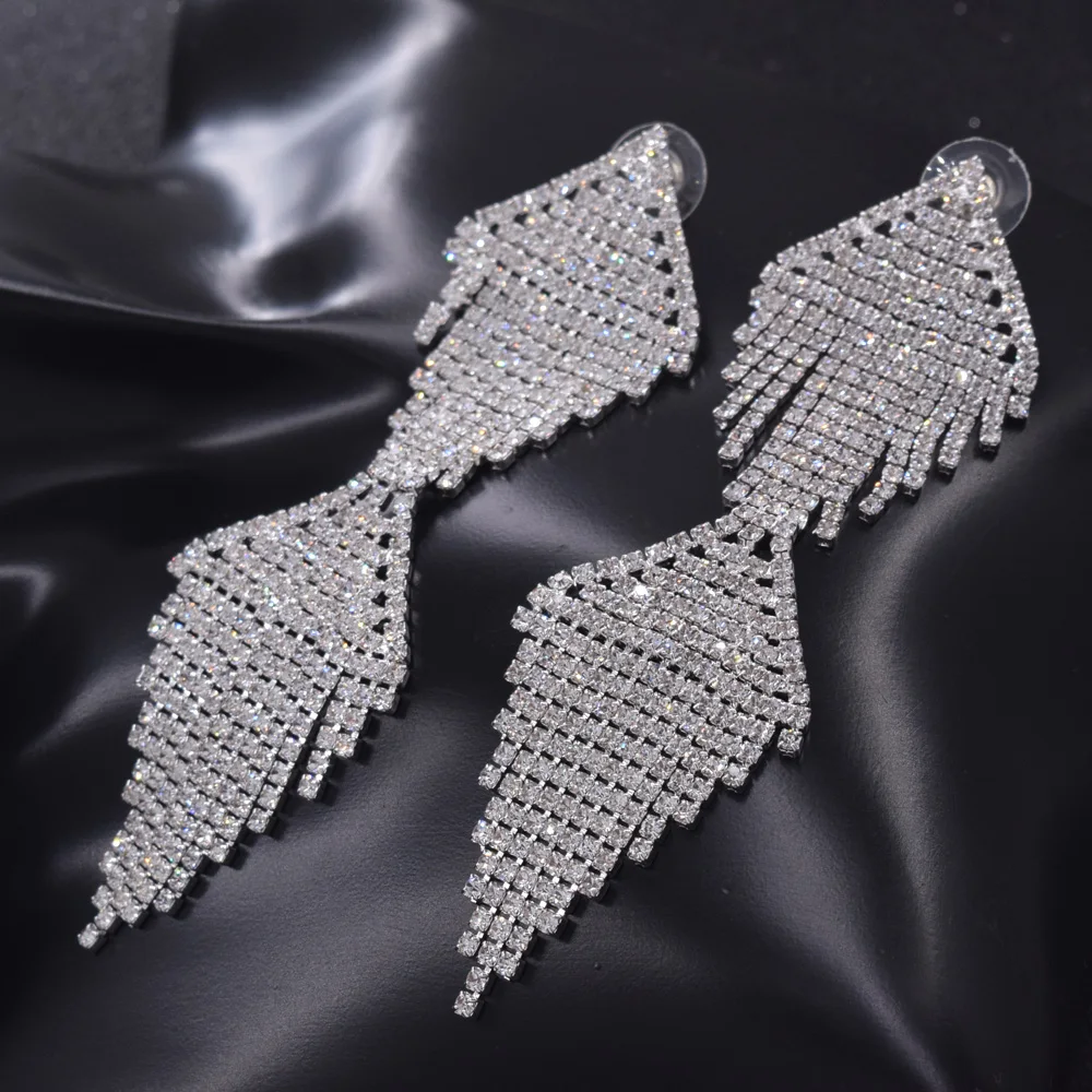 Блестящий Кристалл Rhinestone женские серьги болтаться рыба desgin серебро подарок для девочек вечерние свадебные аксессуары Ясно