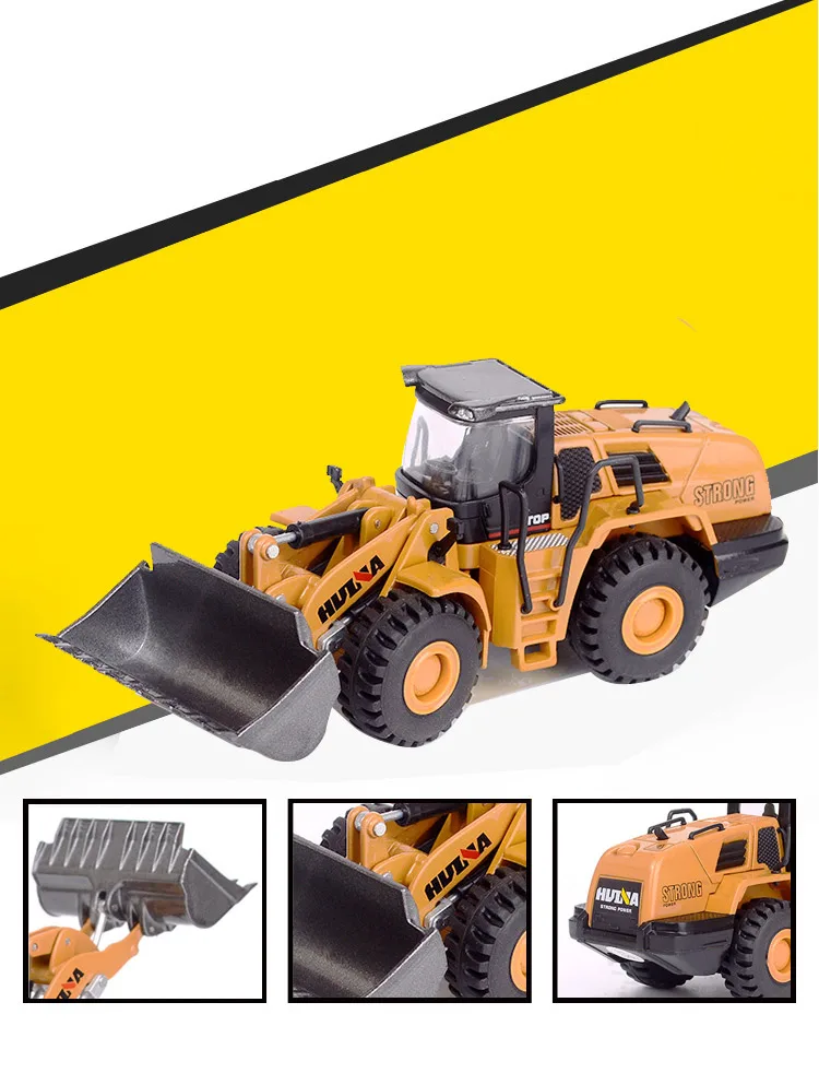 HUINA 1: 60 самосвал экскаватор колесный погрузчик литая металлическая модель строительная техника Игрушки для мальчиков подарок на день рождения коллекция автомобилей