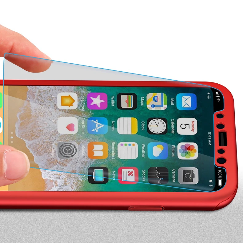 Полностью Защищенный чехол с разрешением 360 градусов для телефона iphone X роскошная