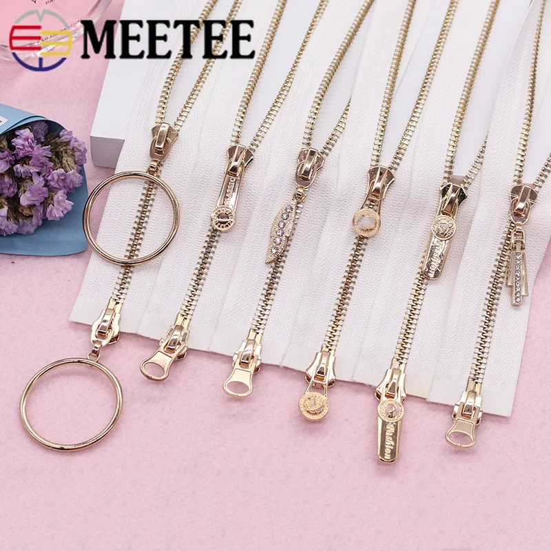 Meetee 5 # медная молния + свободный выбор выдвижной слайдер открытые двухсторонние