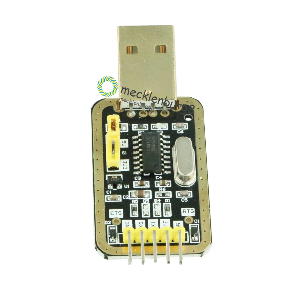 

CH340 Module Instead Of PL2303 , CH340G RS232 to TTL Module Upgrade USB to Serial Port In Nine Brush Small Plates Golden