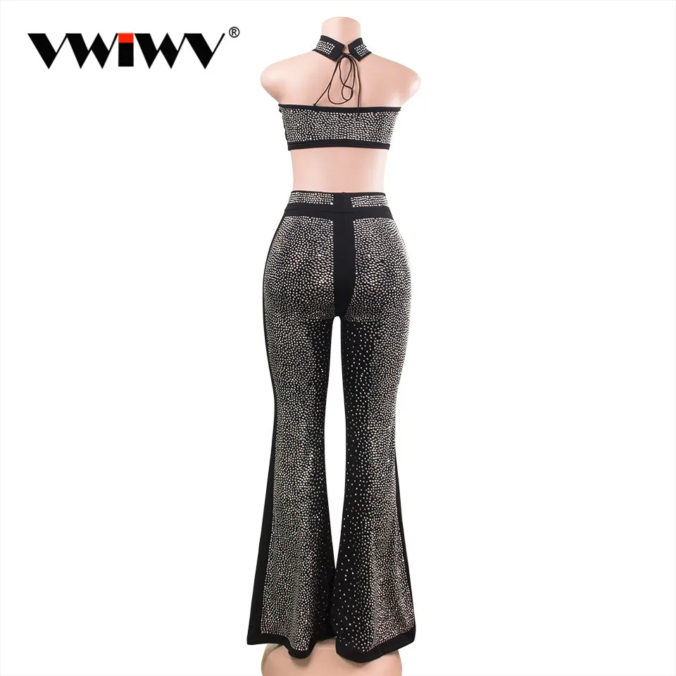 Женский комплект из 2 предметов комбинезоны без бретелек и широкие брюки с