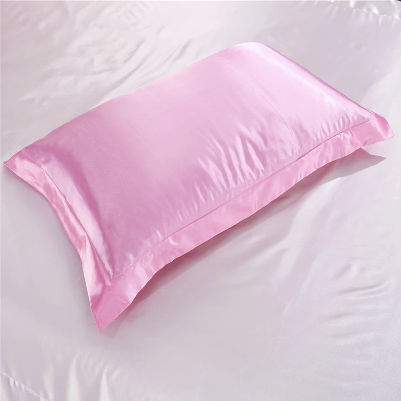 Набор постельных принадлежностей из мягкой шелковой ткани розового и белого