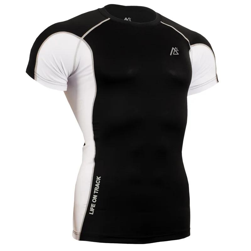Летняя многофункциональная футболка для бега мужские компрессионные облегающие