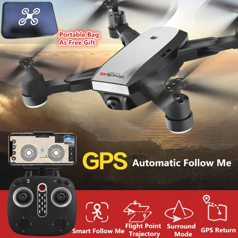 Складной воздушный Дрон GPS Wifi FPV Follow Me пульт дистанционного управления RC 720P 1080P