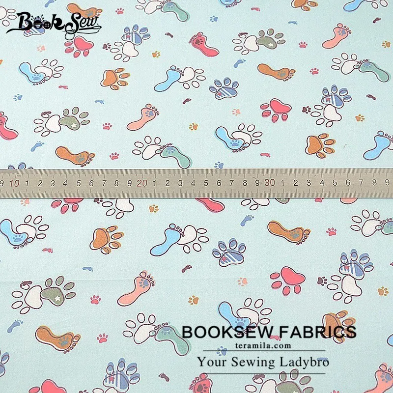 Booksew 100% хлопчатобумажная саржевая ткань с принтом ног для шитья простыни