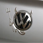 3D хромированная наклейка дьявола для автомобиля или грузовика на заказ наклейка демона s рога стайлинга автомобилей 4 шт. для VW автомобильные аксессуары забавная наклейка на автомобиль!