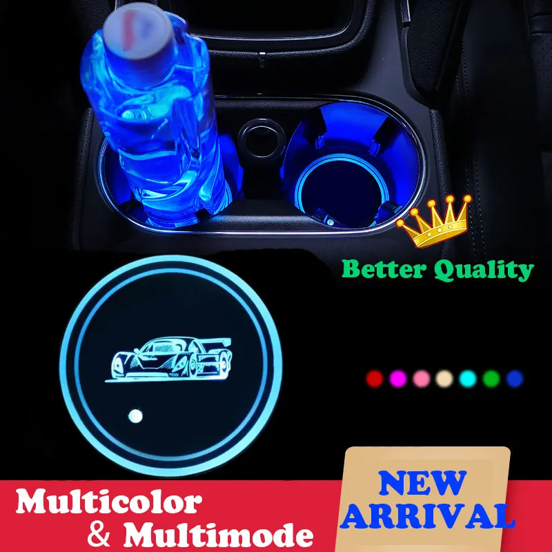 2 шт. Универсальный светодиодный автомобильный подстаканник с логотипом