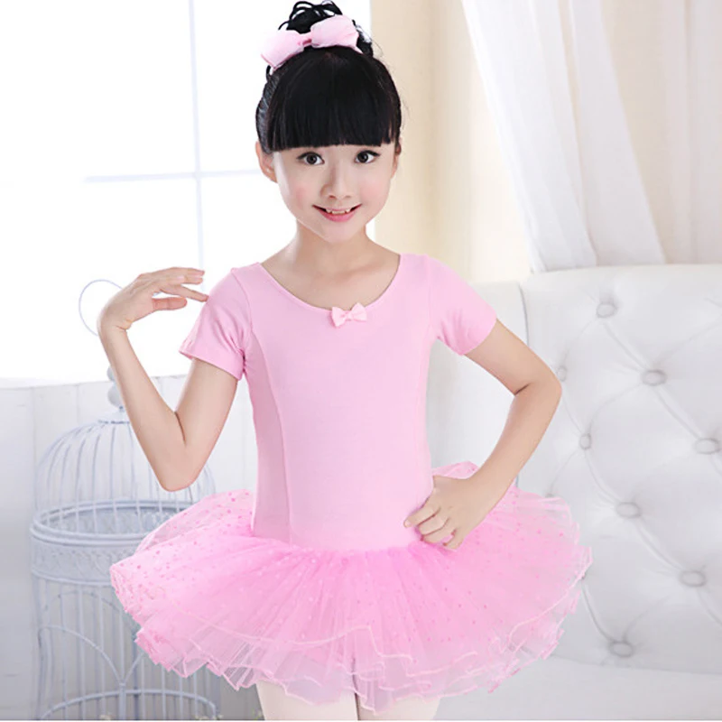 Bazzery Veil Ballet Dress for Girls Dance Wear Bow Decorate U Neck Tutus Kids Stage Performance Skirt Pink / Black | Тематическая