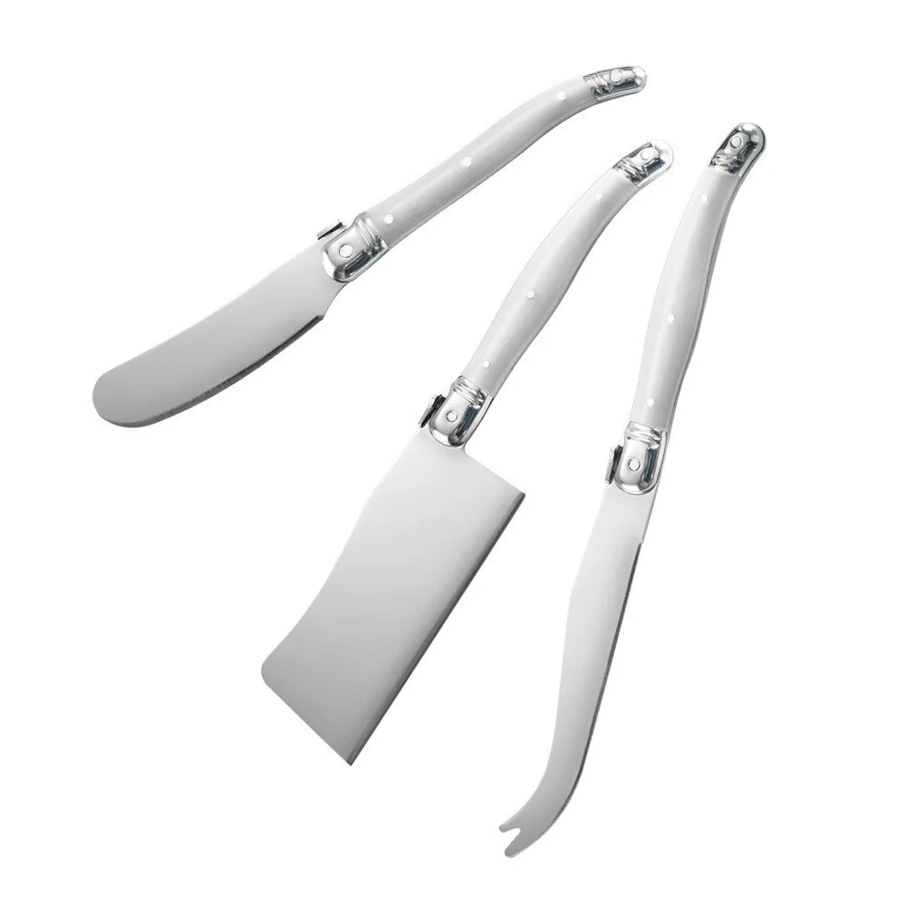 white handle Sowoll Laguiole набор ножей для сыра из нержавеющей стали для Масла Кухонные ножи сэндвич-Рассекатель сырорезка инструменты на западный ужин - Цвет: white handle