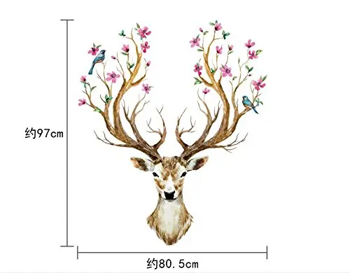 Настенный стикер с изображением оленя голова в геометрическом стиле наклейки на