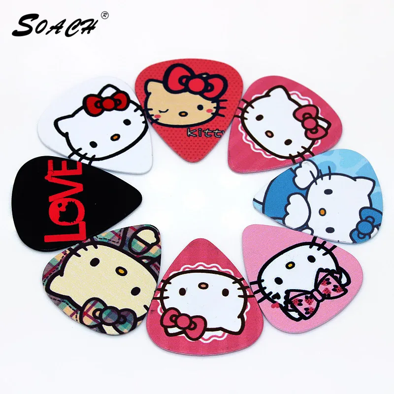 

SOACH 10 шт./лот, ремешок для гитары толщиной 1,0 мм, детали и аксессуары для гитары, для девочек, для детей, в виде кошки, с милым дизайном, медиатор...