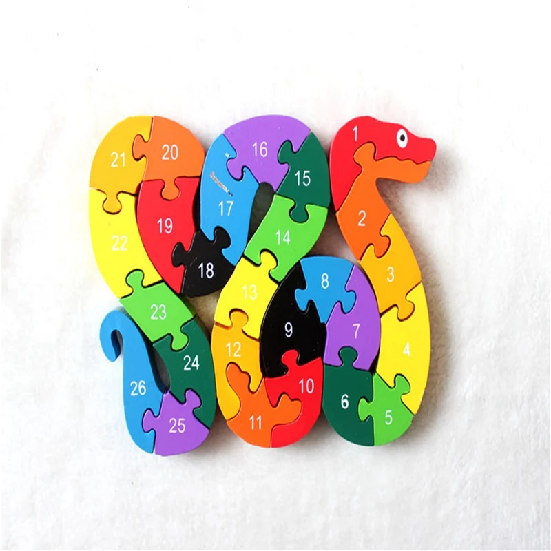 Детские деревянные игрушки-пазлы с алфавитом и цифрой строительные пазлы в форме