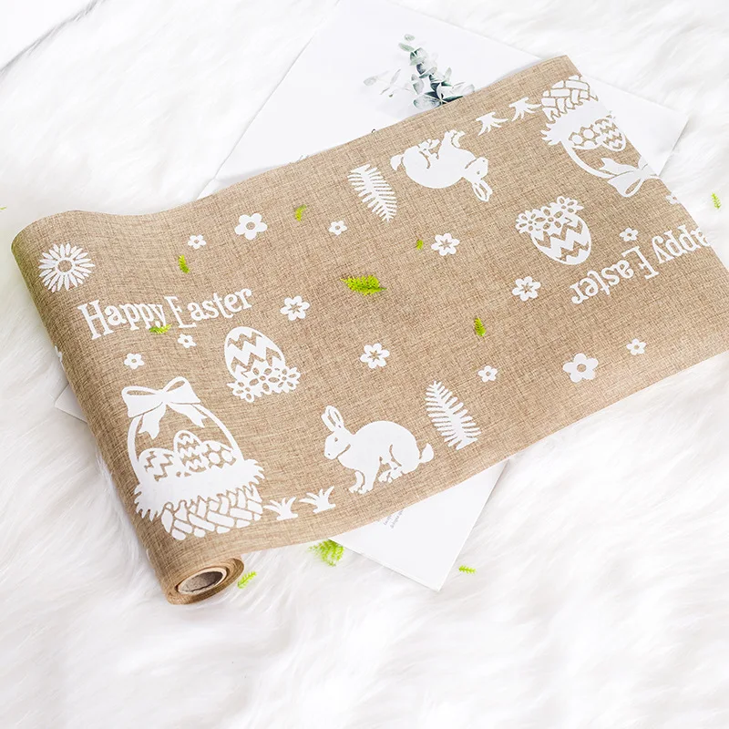 Новый счастливый пасхальный стол бегуны с кроликом пасхальные яйца окрашенные