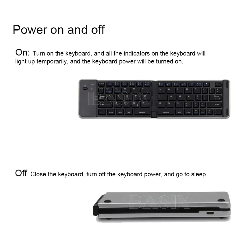 Беспроводная клавиатура BASIX с Bluetooth портативная складная для