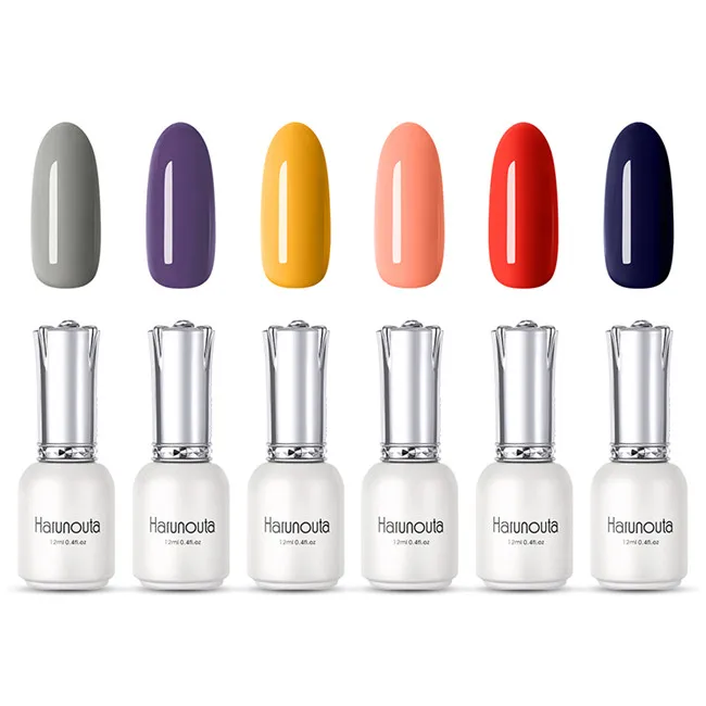 6pcs set 1 Harunouta 4 шт./лот Цвет серии UV Гель-лак Soak Off Nail Art Набор длительный блеск Led гель Наборы лаков Гибридный лак - Цвет: 6pcs set 1